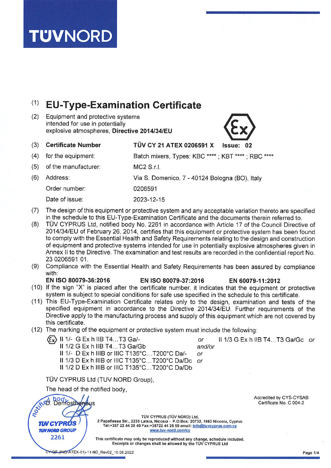 Certificado ATEX